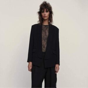 Zara Studio Black Open Front Blazer